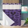 SEVENBABU Halloween No Hook Shower Curtain with Snap in Liner Waterproof Fabric Shower Curtain Set for Bathroom Halloween Bat Purple Background Shower Curtain with See Through Top Window 36"x72" view 2