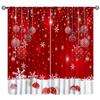 ShiTingYu Christmas Kitchen Curtains Red White Snowflake Christmas Ball Window Treatments for Kitchen Bedroom Living Room Drapes Rod Pocket 2 Panels 52x84 Inch view 1
