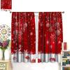 ShiTingYu Christmas Kitchen Curtains Red White Snowflake Christmas Ball Window Treatments for Kitchen Bedroom Living Room Drapes Rod Pocket 2 Panels 52x84 Inch view 2