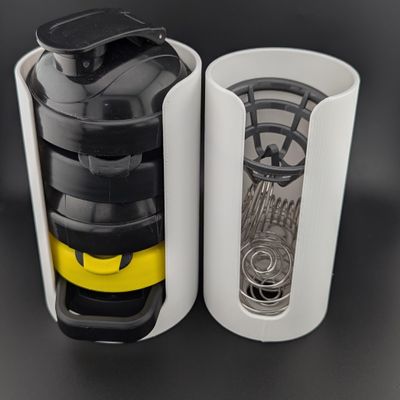 Shaker Bottle Lid Organizer  Fits BlenderBottle and Similar Shaker Lids  Stackable Kitchen Cabinet Storage Holder for Protein Bottle Tops (White)