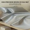 Cooling Sleep Mat Queen Size Cooling Mattress Pad for Hot Sleeper, Summer Ice Silk Mat Washable Cooler Mattresses, Cooling Mat Mattress(Gris,150 * 200cm) view 4
