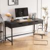 Small Desk with Double Drawers Modern Minimalist Home Computer Desk for Small Spaces Living Room Office Student Writing Desk Bedroom Dressing Table(Black) view 1