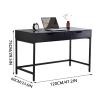 Small Desk with Double Drawers Modern Minimalist Home Computer Desk for Small Spaces Living Room Office Student Writing Desk Bedroom Dressing Table(Black) view 2