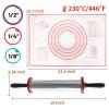 Adjustable Rolling Pin with Thickness Rings, Stainless Steel Dough Roller Baking Supplies for Pizza Pastry Fondant Pie Pasta (Rolling Pin-2 Pack) view 2