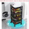 Rotatable Kitchen Trolleys with Wheels 2/3/4 Floor-Standing Multi-Layer Mobile Storage Trolley,Kitchen Carts Storage Cart for Kitchen Bathroom,Black-272763.5cm (Black 272778.5cm) view 3
