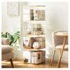 360 Rotating Bookshelf Vertical Bookshelf Tower Spinning Bookshelf Tower Bamboo Swivel Bookcase Wood Book Shelf Standing Storage Display Rack Standing Shelves,Clear,4 Tier view 1