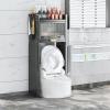 Hltdzer Over The Toilet Storage Cabinet Bathroom Storage Rack with Metal Frames Over Toilet Organizer Industrial Freestanding Bathroom Rack Above Toilet with Shelf Suitable(Black,27.6in/70cm) view 1