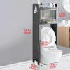 Hltdzer Over The Toilet Storage Cabinet Bathroom Storage Rack with Metal Frames Over Toilet Organizer Industrial Freestanding Bathroom Rack Above Toilet with Shelf Suitable(Black,27.6in/70cm) view 2