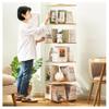 360 Swivel Bookcase Spinning Bookshelf Tower 5 Tier Rotating Bookshelf, Wood Book Shelf Standing, Bamboo Rotating Storage Display Rack Standing Shelves view 1