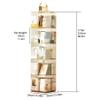 360 Swivel Bookcase Spinning Bookshelf Tower 5 Tier Rotating Bookshelf, Wood Book Shelf Standing, Bamboo Rotating Storage Display Rack Standing Shelves view 2