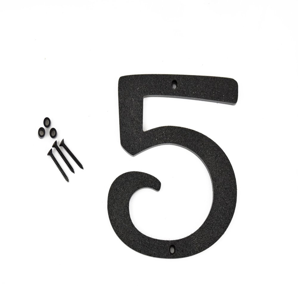 10in Mid-Century Modern Cursive House Numbers Mid-Century Modern Script Address Words Weather-Resistant Floating Numbers | DIY Installation with Stainless Steel Screws Included (5)