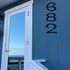 10in Mid-Century Modern Cursive House Numbers Mid-Century Modern Script Address Words Weather-Resistant Floating Numbers | DIY Installation with Stainless Steel Screws Included (5) view 4