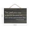 2 Samuel 14:14 Wall Art,The Lord Plans Ways So That The Banished One Will Not Be Cast Out From Him Wood Sign Quotes Rustic Wooden Hanging Welcome Sign Plaque for Home Living Room Bedroom 8x12in view 2