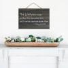 2 Samuel 14:14 Wall Art,The Lord Plans Ways So That The Banished One Will Not Be Cast Out From Him Wood Sign Quotes Rustic Wooden Hanging Welcome Sign Plaque for Home Living Room Bedroom 8x12in view 4