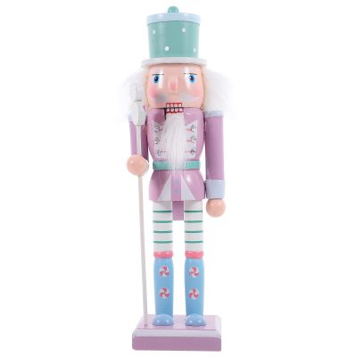 Veemoon Christmas Nutcracker Decor Nutcrackers Soldier Figures Desktop Ornaments Xmas Theme Party Favors Fireplace Christmas Tree Decoration Doll(Purple)
