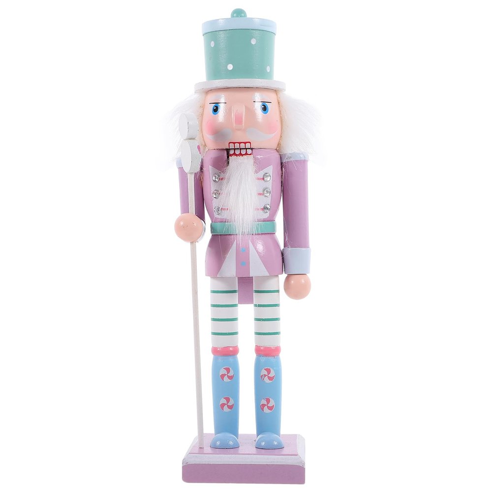 Veemoon Christmas Nutcracker Decor Nutcrackers Soldier Figures Desktop Ornaments Xmas Theme Party Favors Fireplace Christmas Tree Decoration Doll(Purple)