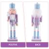 Veemoon Christmas Nutcracker Decor Nutcrackers Soldier Figures Desktop Ornaments Xmas Theme Party Favors Fireplace Christmas Tree Decoration Doll(Purple) view 4