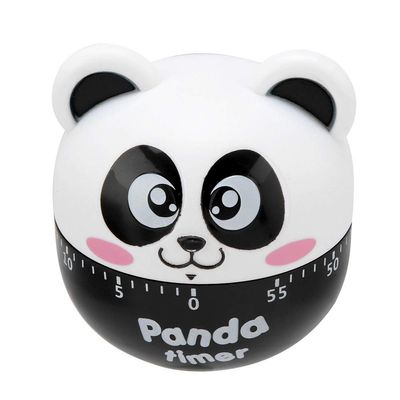 Mechanical Timer Cute Panda Shape Kitchen Timer, ABS Material Mechanical Cooking Reminder for Baking, Frying with Alarm (Black)
