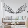 Angel Wings Metal Wall Art, Metal Angel Wings Wall Decor, Large Angel Wings Wall Art, Feather Wings Wall Art, Line Wall Art, Metal Line Art Wall Decor, Wall Decor for Bedroom, Living Room (Gold, 35x32in|90x82cm) view 2