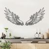 Angel Wings Metal Wall Art, Metal Angel Wings Wall Decor, Large Angel Wings Wall Art, Feather Wings Wall Art, Line Wall Art, Metal Line Art Wall Decor, Wall Decor for Bedroom, Living Room (Gold, 35x32in|90x82cm) view 3