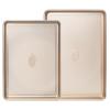 Nonstick Baking Sheet Pan Set of 2, Cookie Sheets for Oven, Extra Thick Quarter/Jelly Roll Pans Tray with Diamond Texture Pattern, Commercial Quality Baking Sheet Pan Set, Gold view 1
