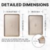 Nonstick Baking Sheet Pan Set of 2, Cookie Sheets for Oven, Extra Thick Quarter/Jelly Roll Pans Tray with Diamond Texture Pattern, Commercial Quality Baking Sheet Pan Set, Gold view 3