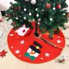 Christmas Tree Skirt, 39.7in Snowman Christmas Tree Skirt, Christmas Tree Embroidered Christmas Tree Skirt for Rustic Xmas Tree Holiday Decorations view 4