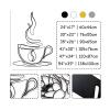 Cadeali Metal Coffee Cup Wall Art, Metal Coffee Signs Decor, Line Art Wall Decor, Cup Sign, Cafe Themed Decoration, Modern Minimalist Artwork for Kitchen, Dining Room (Silver, 24"x17"|61x43cm) view 4