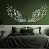 Angel Wings Metal Wall Art, Metal Angel Wings Wall Decor, Large Angel Wings Wall Art, Feather Wings Wall Art, Line Wall Art, Metal Line Art Wall Decor, Wall Decor for Bedroom, Living Room (White, 31x29in|80x73cm) view 1