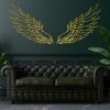 Angel Wings Metal Wall Art, Metal Angel Wings Wall Decor, Large Angel Wings Wall Art, Feather Wings Wall Art, Line Wall Art, Metal Line Art Wall Decor, Wall Decor for Bedroom, Living Room (Gold, 30x27in|76x70cm) view 1