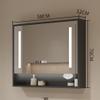 Mirror Medicine Cabinet with Three-color Lights, Modern Medicine Cabinet with Light Brightness, Color Adjustment & Anti-Fog, Bathroom Vanity, Wall mounted, for Bathroom Laundry Room Kitchen(Black,60cm view 2