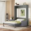 Ball & Cast Queen Size Murphy Bed Wall Bed with Sofa,can be Folded,Multifunctional Hideaway Cabinet Bed Frame,No Box Spring Needed,for Apartment,Bedroom,Guest Room,Gray view 1