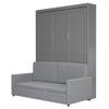 Ball & Cast Queen Size Murphy Bed Wall Bed with Sofa,can be Folded,Multifunctional Hideaway Cabinet Bed Frame,No Box Spring Needed,for Apartment,Bedroom,Guest Room,Gray view 4