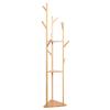 MAKEJ Natural Clothes Hanger Stand Multi-Functional Clothes Rack Coat Rack Floor Standing Clothes Hanging Shelf Clothes view 1