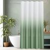 AooHome Fabric Narrow Shower Curtains, Cloth Ombre Green Shower Curtain Sets, Washable Fabric Green and White Shower Curtain, Rustic Farmhouse Bathroom Shower Curtains, 36x72 Inches view 2