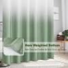 AooHome Fabric Narrow Shower Curtains, Cloth Ombre Green Shower Curtain Sets, Washable Fabric Green and White Shower Curtain, Rustic Farmhouse Bathroom Shower Curtains, 36x72 Inches view 3