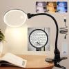 15X Magnifying Glass with Light and Stand, 3 Color Modes Dimmable Table Lighted Magnifier with Clamp, Flexible Gooseneck Desk Lamp Hands Free for Close Works, Crafts, Hobby view 1