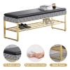 Shoe Storage Bench with Cushioned Seat, 2-Tier Shoe Rack Bench for Entryway, Bedroom, Hallway, Living Room view 4