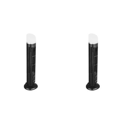 2Pcs Smart Silent Tower Fan 90 Degree Oscillating Bladeless Cooling Fan Quiet Standing Fan with Light for Home Office Bedroom
