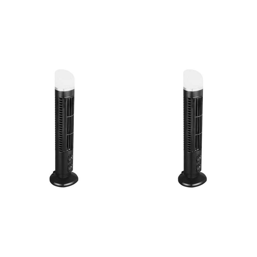 2Pcs Smart Silent Tower Fan 90 Degree Oscillating Bladeless Cooling Fan Quiet Standing Fan with Light for Home Office Bedroom