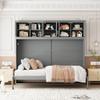Ball & Cast Queen Size Murphy Bed Wall Cabinet Bedframe,can be Folded,Hideaway Chest with Top Storage Lockers,Wood Platform Furniture for Guest Room,Study,Office,Gray view 1