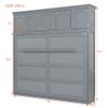Ball & Cast Queen Size Murphy Bed Wall Cabinet Bedframe,can be Folded,Hideaway Chest with Top Storage Lockers,Wood Platform Furniture for Guest Room,Study,Office,Gray view 4