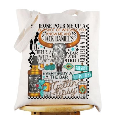 G2TUP Country Music Tote Bag Country Lyrics Inspired Gift Some Pour Me Up Shoulder Bag Nashville Country Concert Merch (Some Pour TG)