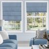 Sulugood Cordless Roman Shades for Windows Blackout Roman Blinds,Room Darkening Thermal Insulated Window Shades for Home Living Room Bedroom, Blackout Blue 29" W x 56" H view 2