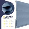 Sulugood Cordless Roman Shades for Windows Blackout Roman Blinds,Room Darkening Thermal Insulated Window Shades for Home Living Room Bedroom, Blackout Blue 29" W x 56" H view 3