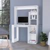 Adigyco Home Office Desk, Computer Desk with Hutch and Storage Shelves White view 1
