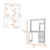 Adigyco Home Office Desk, Computer Desk with Hutch and Storage Shelves White view 2