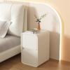 Bedside Table, Nightstand, Solid Wood, with 2 Drawers, Narrow End Table, Storage Cabinet with Microfiber Leather, Dresser Furniture for Bedroom(White, 45cm(17.8in)) view 1