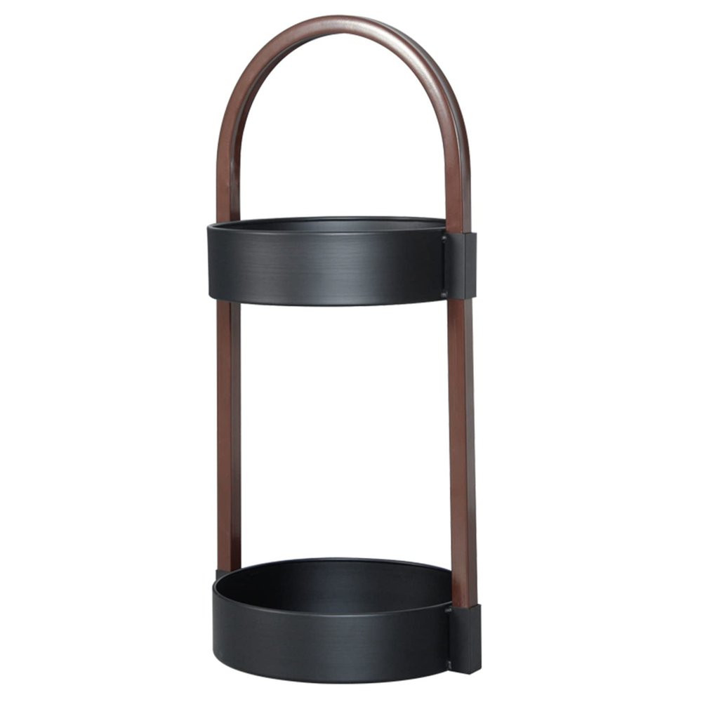 JYDQM Umbrella Stand Holder Entryway Hallway Umbrella Stand Rack, Black Metal Umbrella Rack for Entryway, Openwork Umbrella Stand with Hooks and Handle, Umbrella Storage Holder for Cane Walking Stick