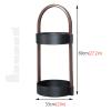 JYDQM Umbrella Stand Holder Entryway Hallway Umbrella Stand Rack, Black Metal Umbrella Rack for Entryway, Openwork Umbrella Stand with Hooks and Handle, Umbrella Storage Holder for Cane Walking Stick view 3
